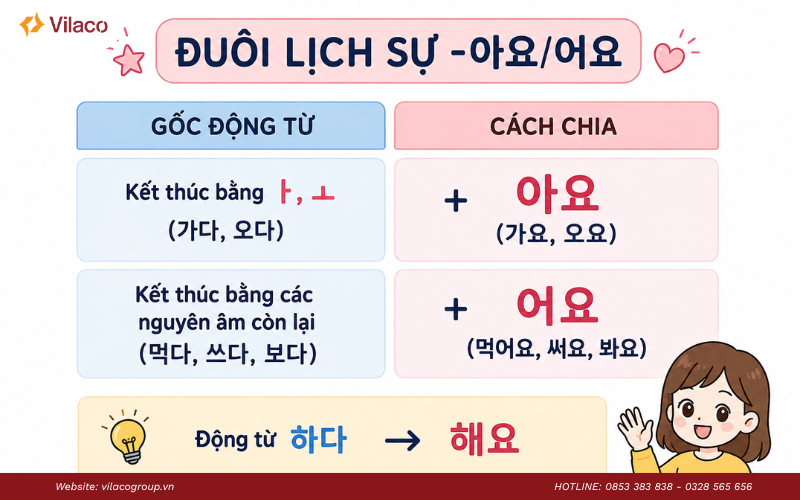 cách chia động từ tiếng Hàn