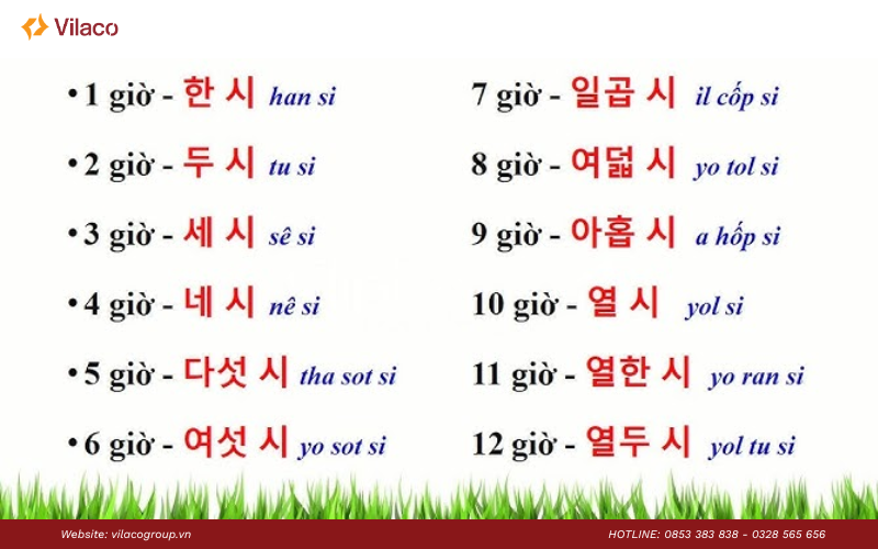 cách nói thời gian tiếng Hàn