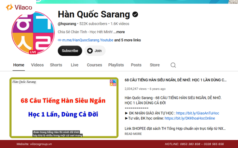 tự học tiếng Hàn qua Youtube