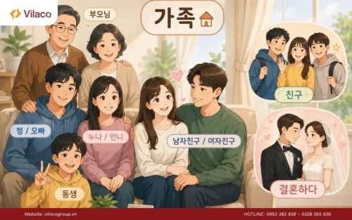 Học cách gọi tên người thân và diễn đạt các mối quan hệ gần gũi bằng tiếng Hàn